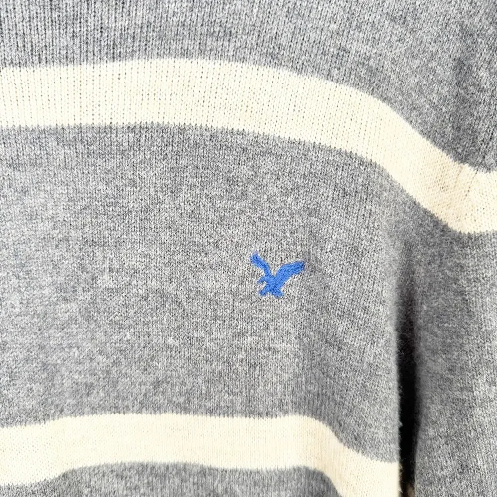 American Eagle AE Wool Blend Crewneck Striped Knit Sweater Men’s Athletic Fit XL